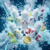 冰凍實驗室煙油 ICE LAB 商品圖，呈現藍莓、檸檬、荔枝、蜜瓜與葡萄冰感調性