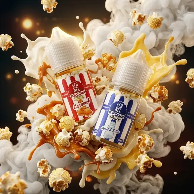 爆米花煙油 Kernel Popcorn 產品圖，焦糖、奶油與烘焙爆米花調性